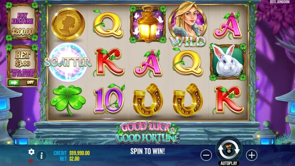 Scatters on the playing field of Good Luck & Good Fortune Slot by Pragmatic Play